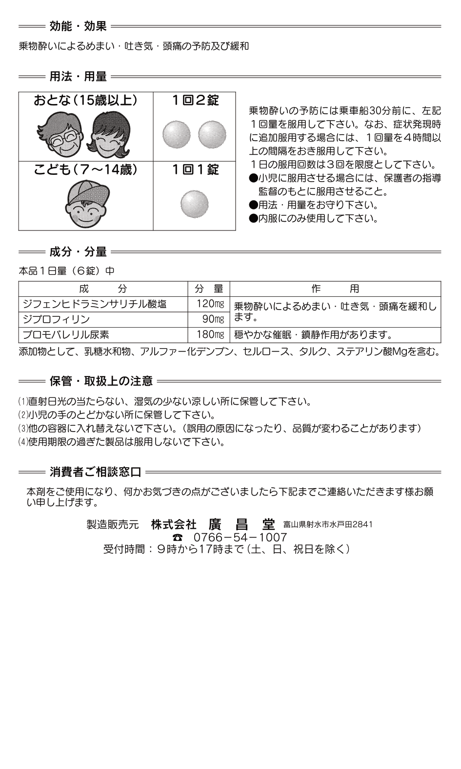 お薬説明書